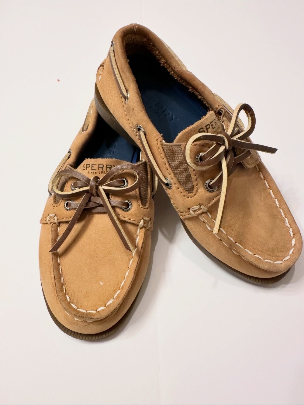 Sperry Kids Tan Suede Moccasin Boat Shoes